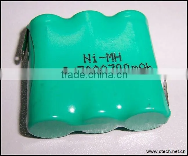 battery packs 4.8v nimh,ni-mh rechargeable battery aaa 4.8v 700mah,nimh 4.8v aaa 700mah rechargeable battery pack