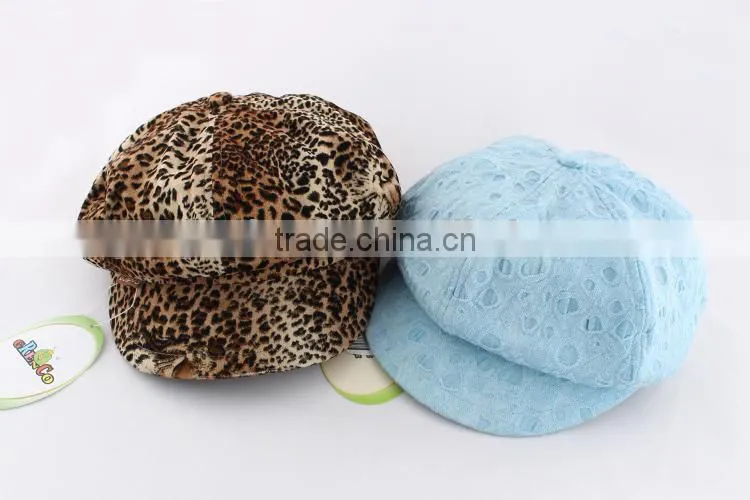 2015 Brand New Children Hats Girl Fashion Leopard Beret Baby Caps for Sale