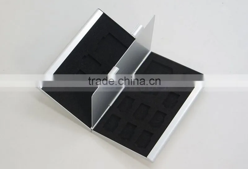 Silver Aluminum Memory Card Case COVER for MicroSD Card SD SDHC CARD 10TF+3SD Card Case
