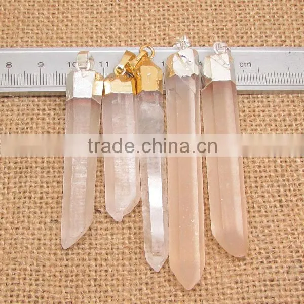 JF6923 Gold Plated Natural Turquoise Point Spike Pendants