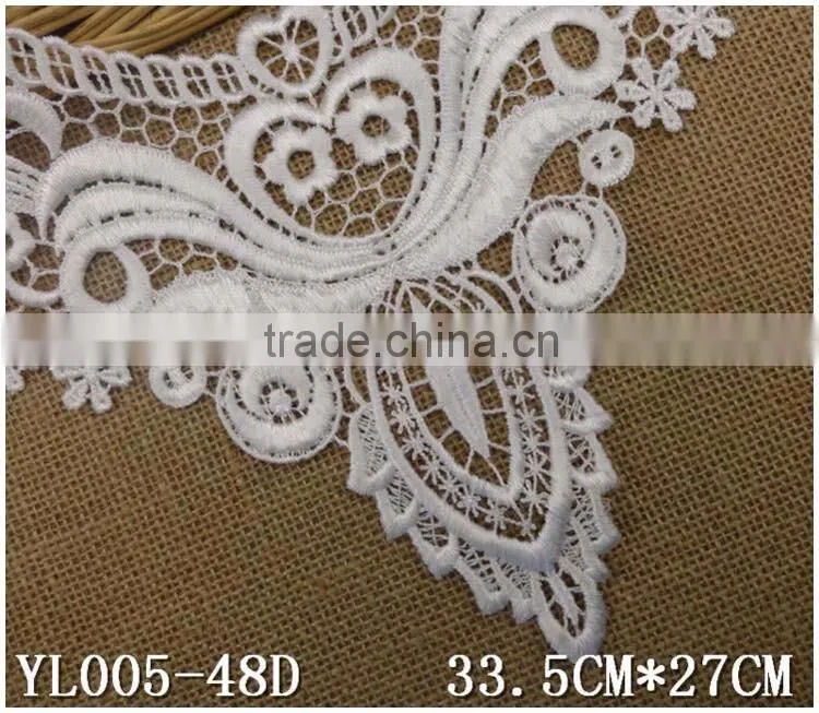 Welcome Customize Trim,New Design Creamy White DIY Fashion Chemical Water Soluble U Neck Lace Trim Applique for Garment
