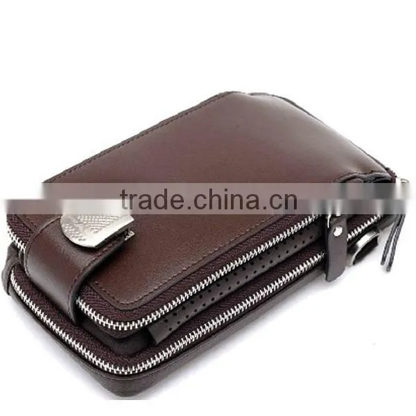 2014 high end men mobile phone wallet case leather cell phone wallet