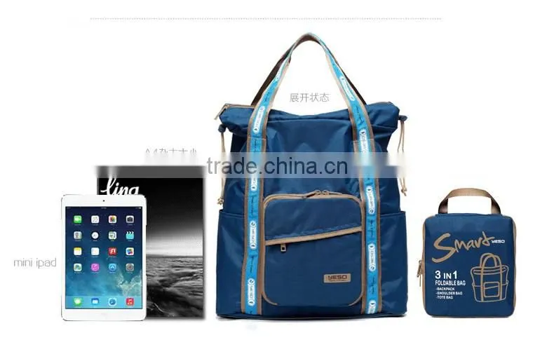 New Design 3 in 1 drawstring backpack bag, foldable backpack
