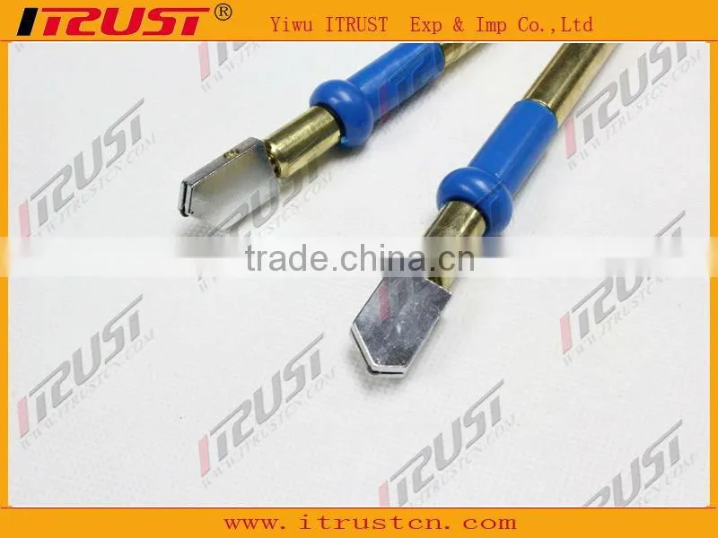 glass cutter with tungsten carbide scribing wheel tip and alloy handle