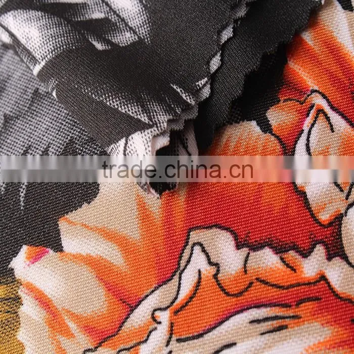 DTY knitted textile polyester spandex digital printed fabric