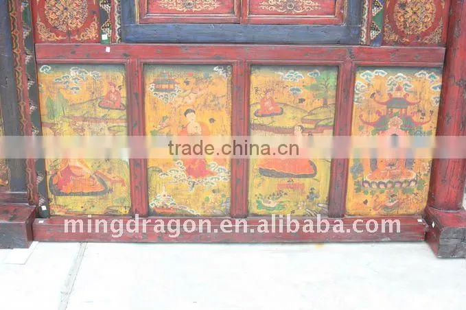 Chinese Antique Old Beautiful Tibetan Door Sakia Temple