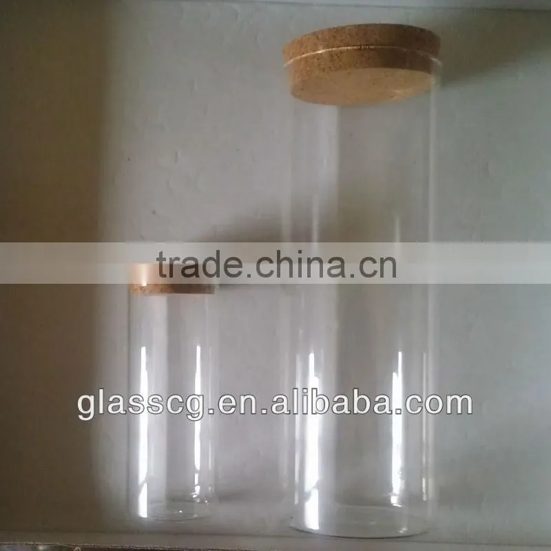 Big decoration glass tube glass cup cylinder with cork