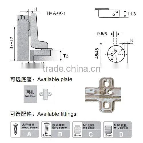 Two way cabinets hinges