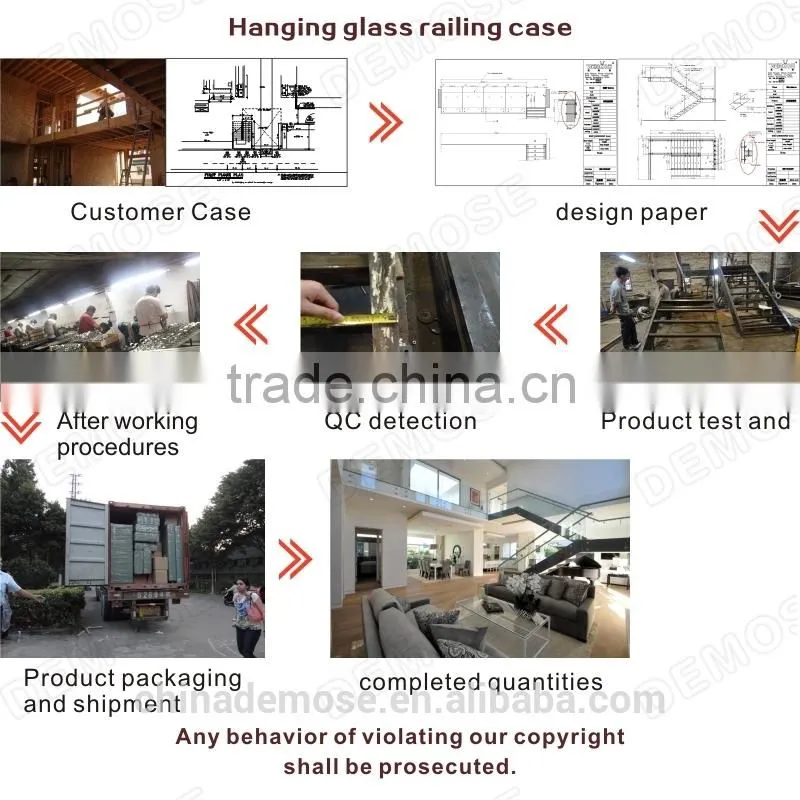 demose tempered glass railings/blue glass railing design