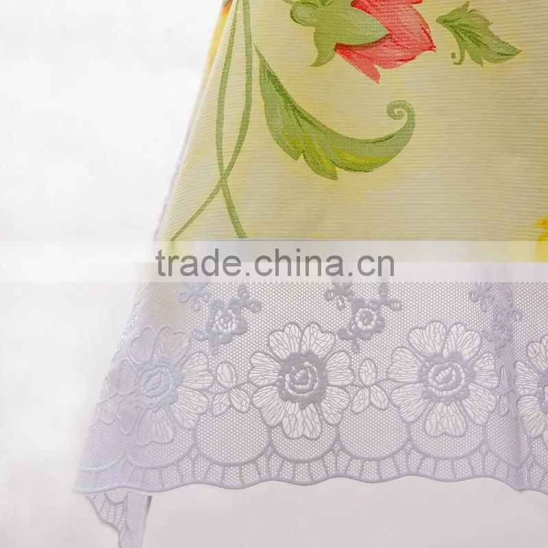 PVC/PEVA lace tablecloth with waterproof & oilproof