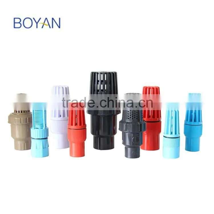 China Wholesale BOYAN TaiZhou HuangYan Low Price PVC Red Plastic Foot Valve