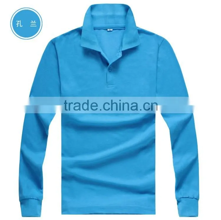 Cheap Price 100% Polyester Long Sleeve Polo Shirt With Pockets
