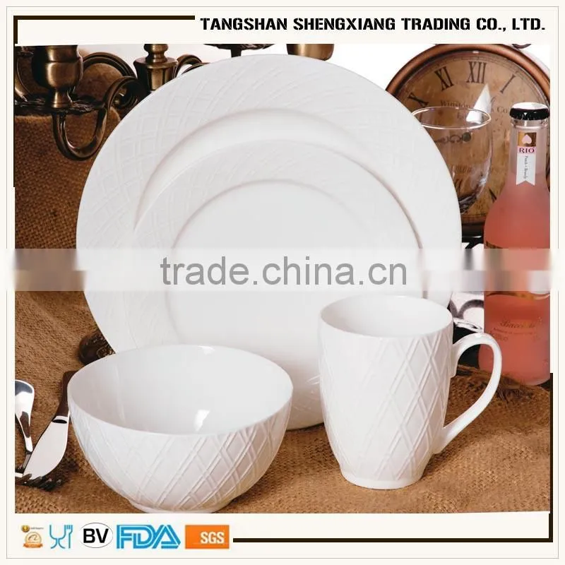 embossed new bone china America market new design tableware