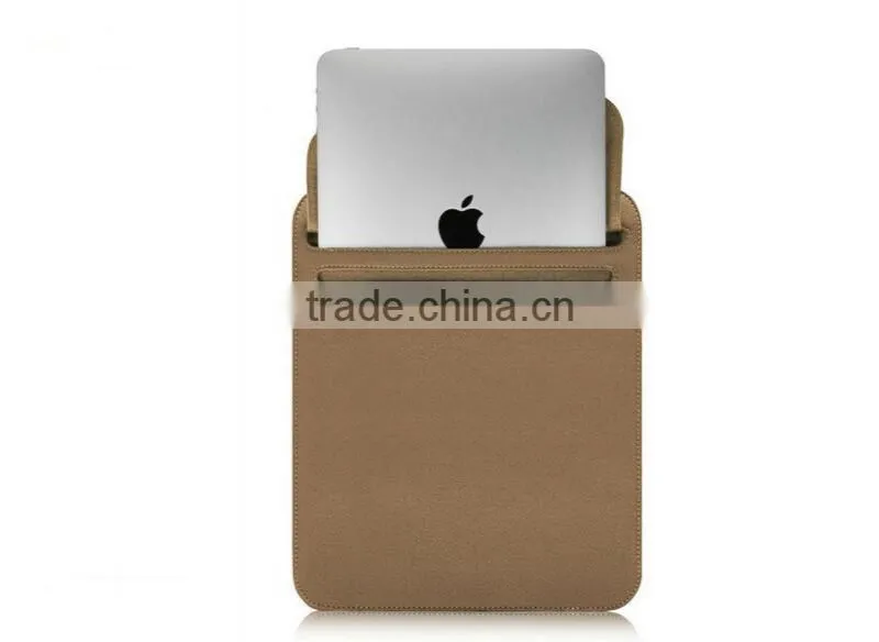 For ipad pro sleeve with two pockets, with lids pocket leather case for ipad pro