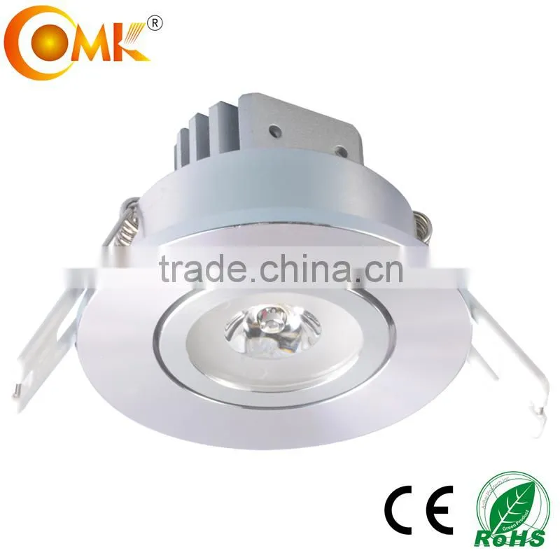 1w 3w High Glossy Silver lamps of ceiling Bridgelux adjustable fancy ceiling lights with import lamps from china