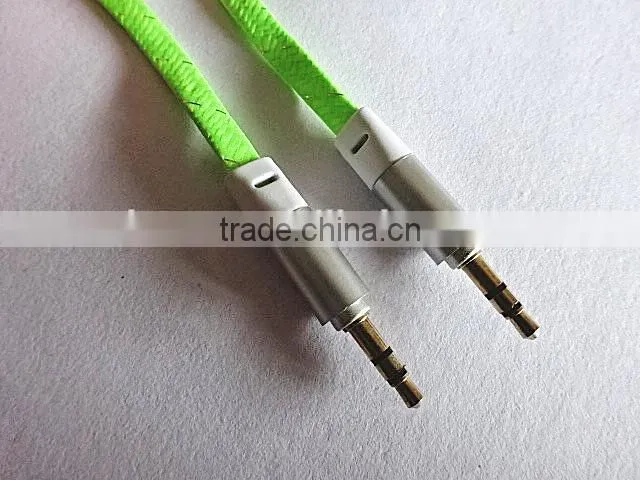 wholesales DC3.5mm flat braid metal audio cable
