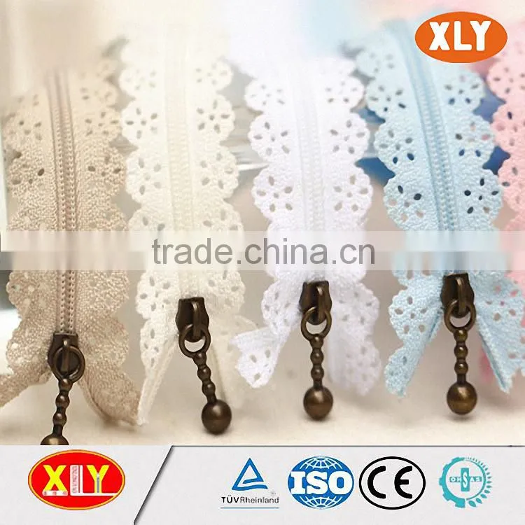 fashion garments accessory lace nylon zipper