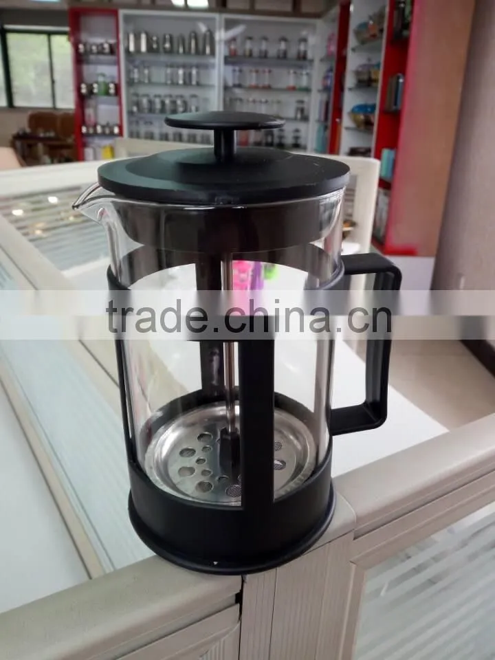 High quality plastic borosilicate glass french coffee press