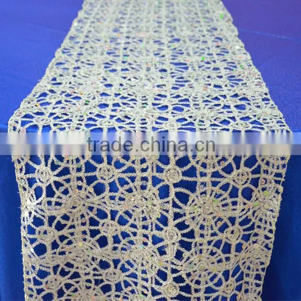 Fancy sliver chemical embroidery table runner