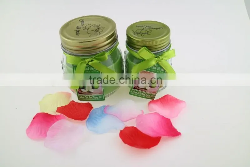 scented candles in glass jar with lid