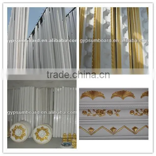 Green New Building Material Decorative Gypsum ceiling cornice factory with panel/pillars/corner design