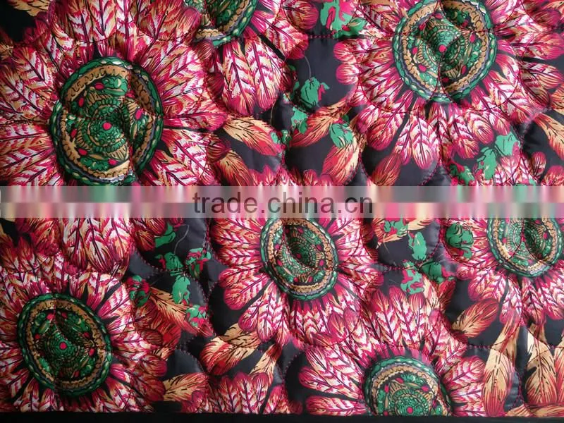 printed waterproof winter thermal double-faced quilting fabric for women's down jacket