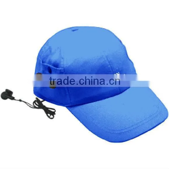 Radio Cap /cotton cap with earphone for promotional gift