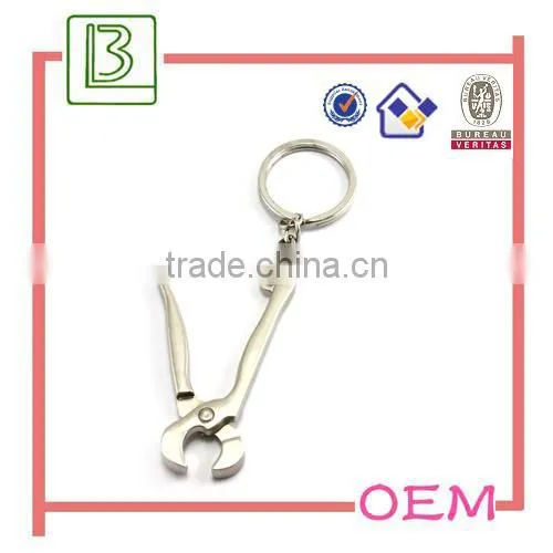 pearl nickel finished mini spanner promotional tooling keychain