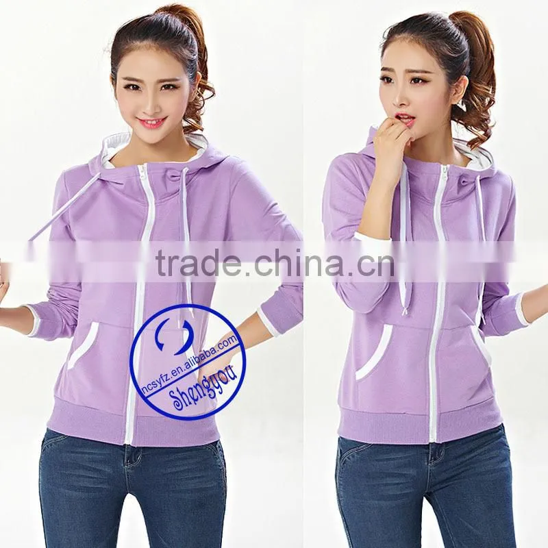 Wholesale high quality customized plain blank hoodie for women