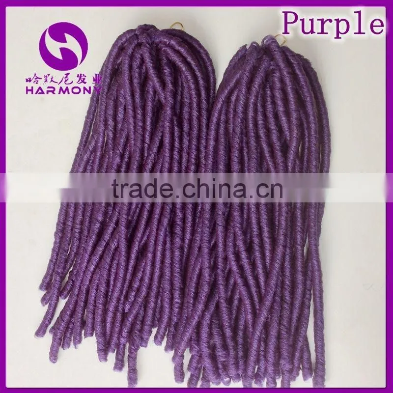 ( Purple Color ) HARMONY 18inch 110grams Synthetic dread locks crochet twist hair extensions dreadlocks weave
