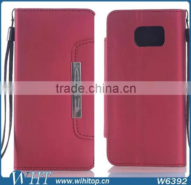 Scrub Hand Wallet Leather Case With Card Slot For Samsung Galaxy S6
