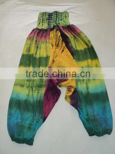 hand tie dye indian harem pajamas