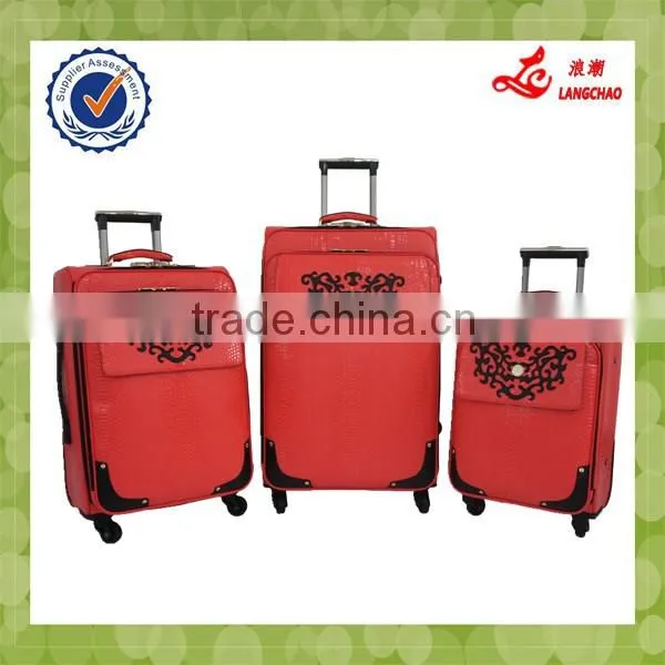 2015 Newest Carve Patterns Hot Sale Leather Luggage