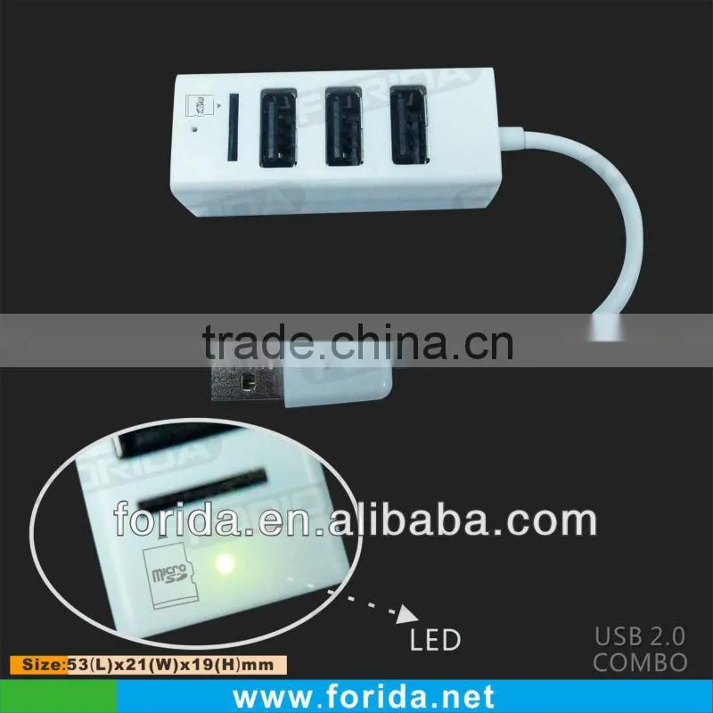 2013 new arrival 3 port usb hub combo card reader driver