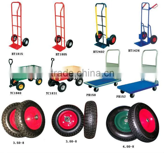 wheelbarrow solid tire with metal rim