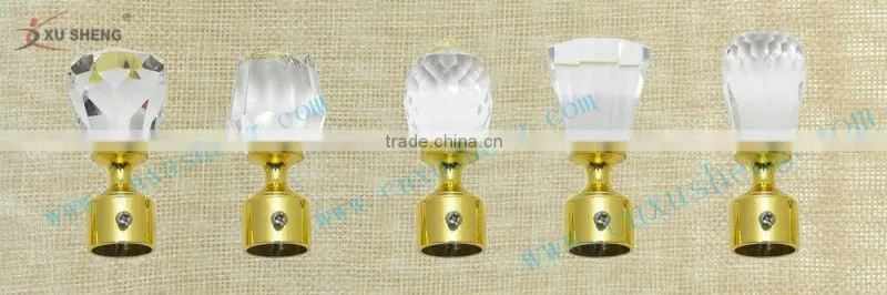Hot Sell Curtain rod Crystal curtain Finial 25-28mm