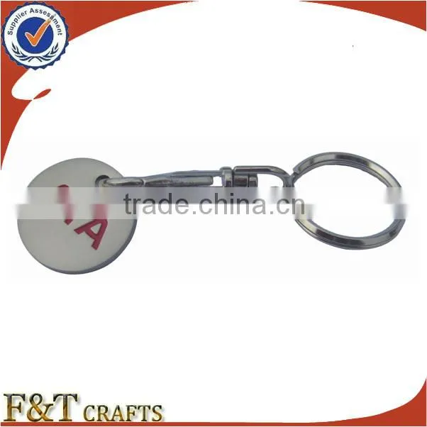 promotional shopping trolley coin keychain token coin keychain with logo