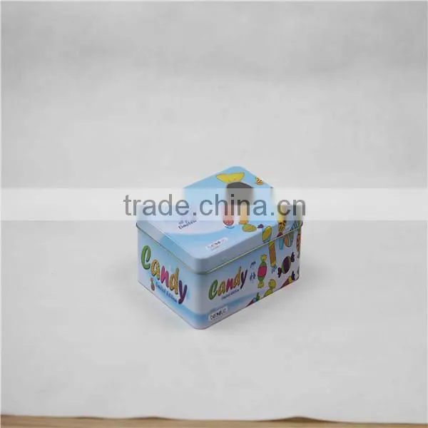 2015 beautiful rectangular shaped metal storage tin box with window