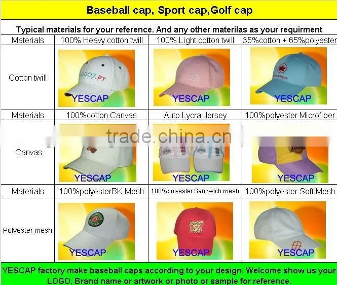 2016 new design hot sale 100% cotton custom embroidery sport cap with waterproof