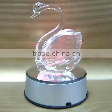 Wholesale 3d laser engraved flower Crystal lamp Base For wedding decoration/wedding gift