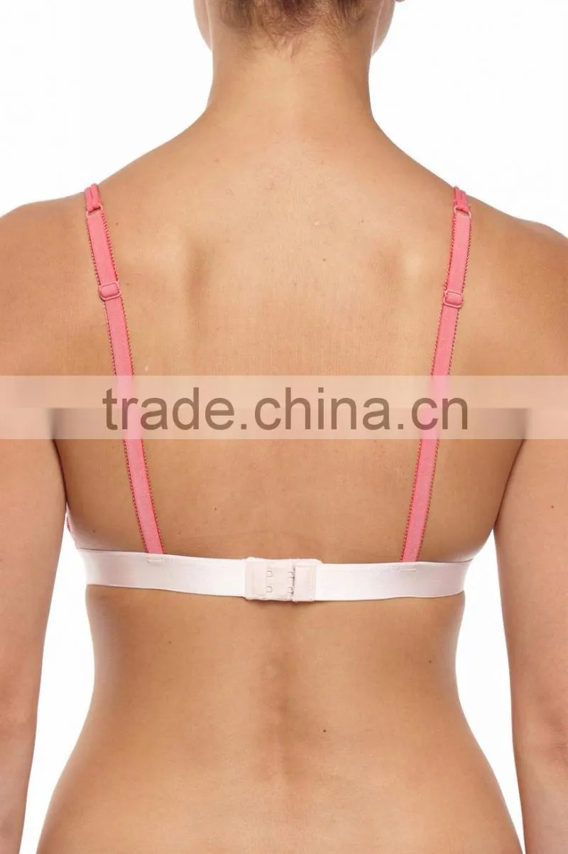 Hot Sale Sexy Transparent See-through Wirefree Lace Triangle Bra with Thin Wings