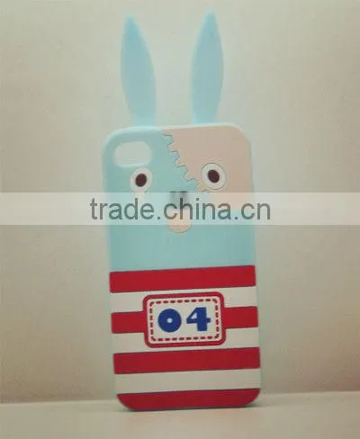 2013 the most popular custom cartoon design silicone mobile phone cases for Prison Rabbit