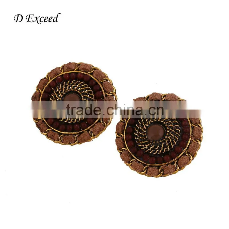 Wholesale Jewelry New Designs Ladies/Women's Ethnic Bohemian Resin Earrings Cotton Braided Dangle Earrings