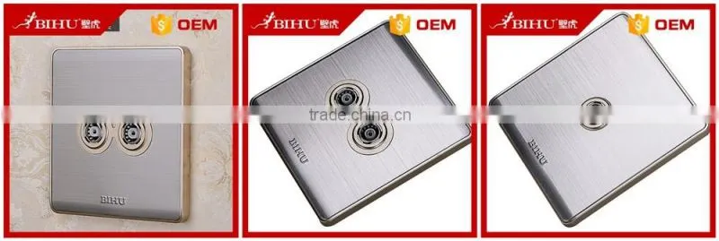 China factory PC brushed stainless steel material tv crt wall socket TV socket for sale