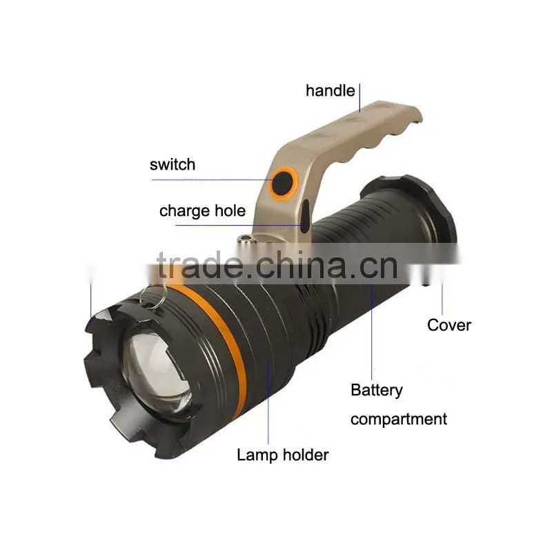 Y58 Aluminum 10W High power XML T6 LED extendable portable light