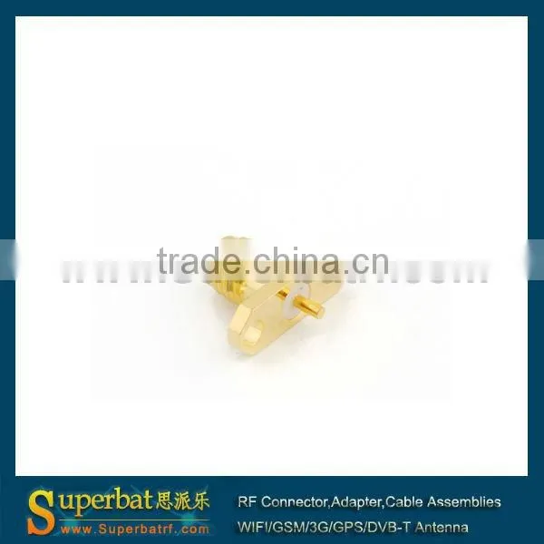 SMA 2 hole panel mount jack with solder Post terminal sma pin connector