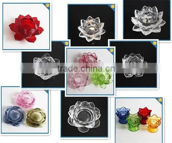 LX-Z045 double purpose lotus flower colored candle holder with foot