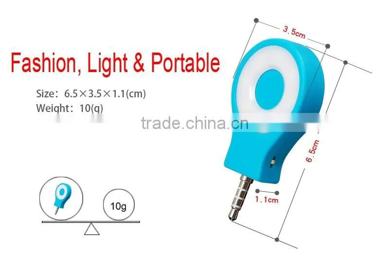 China Factory Mini 8 LED Portable Selfie Light Mobile Phone Camera Flash Using At Night