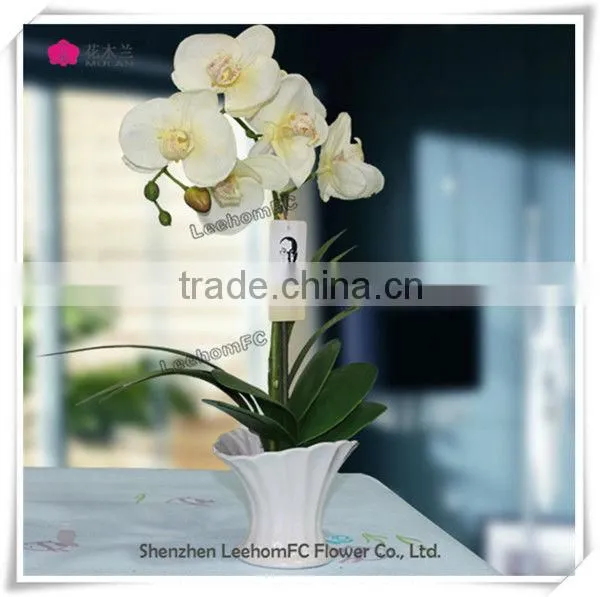 wedding table decoration artificial flower fabric orchid with glass