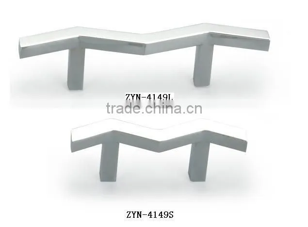 Modern style zinc alloy drawer handle with chrome matt